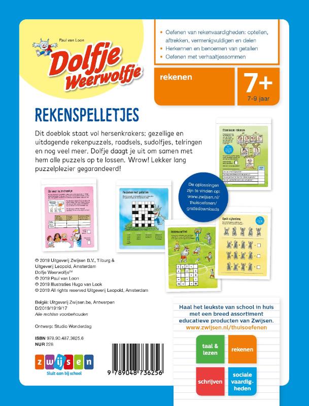 Achterkant van Dolfje Weerwolfje Rekenspelletjes