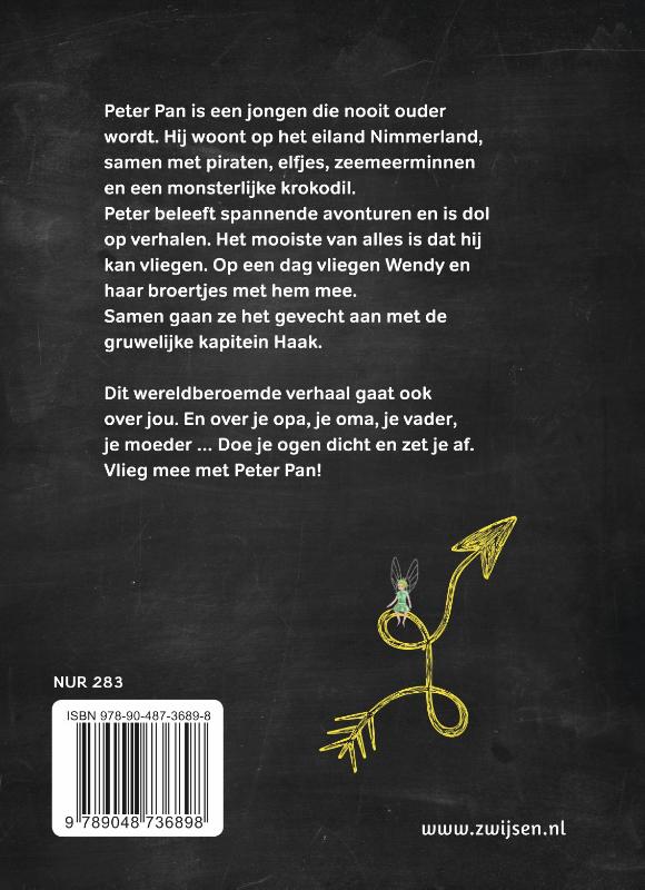 Achterkant van Vlieg mee met Peter Pan