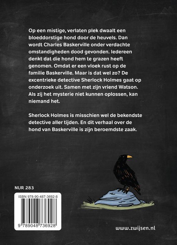 Achterkant van Sherlock Holmes De hond van Baskerville