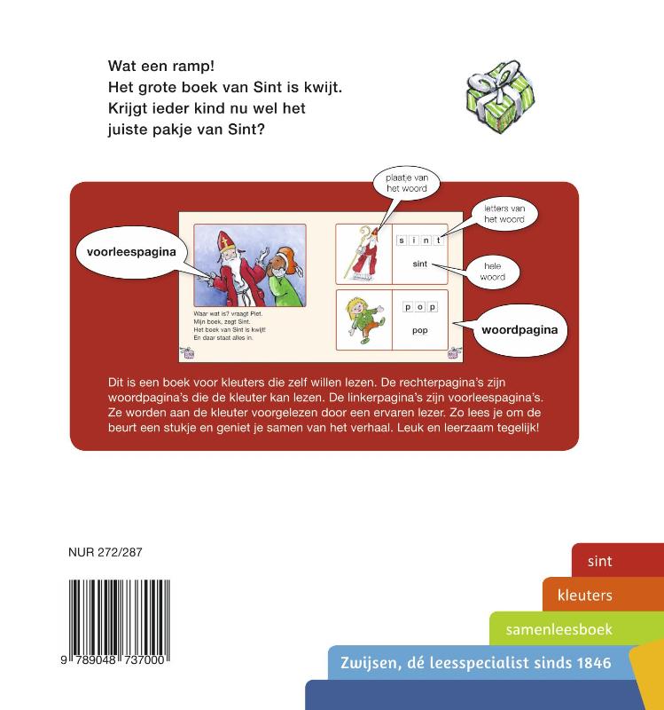 Achterkant van het boek van sint