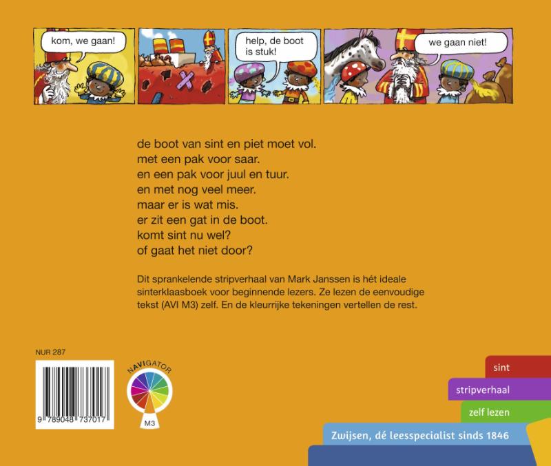 Achterkant van de boot van sint en piet