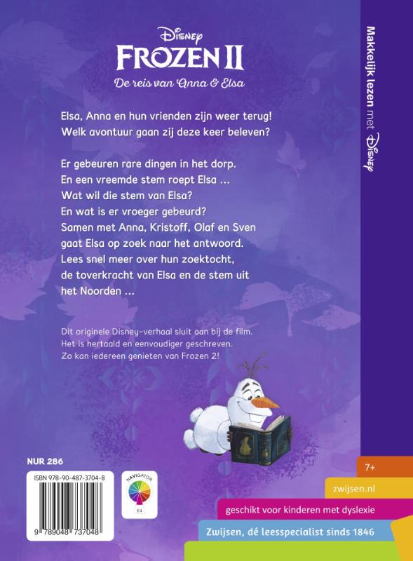 Achterkant van Frozen 2 De reis van Anna & Elsa