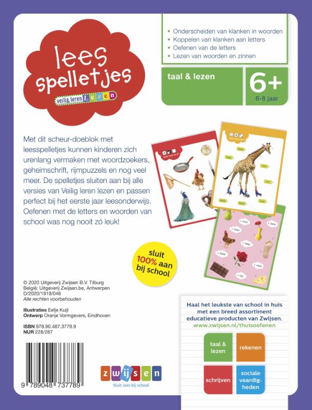 Achterkant van Leesspelletjes Veilig leren lezen