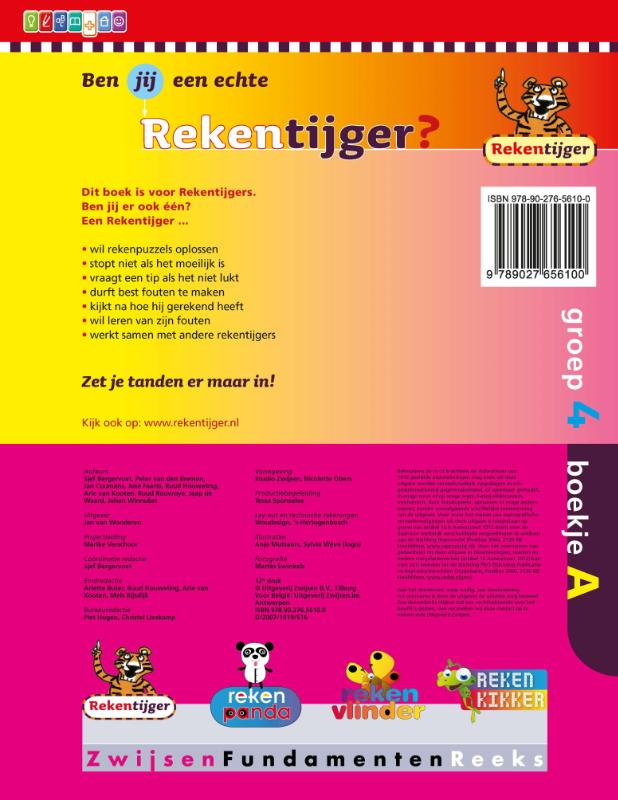 Achterkant van groep 4 boekje a