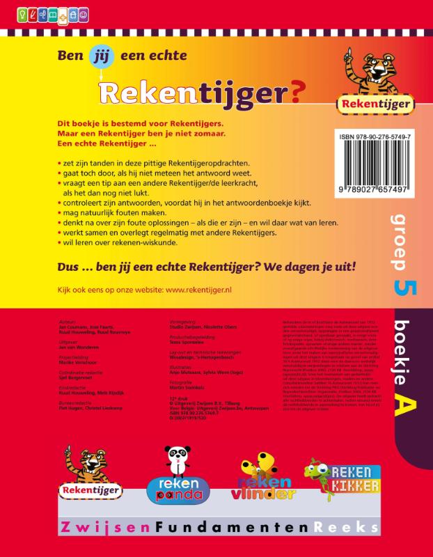 Achterkant van groep 5 boekje a