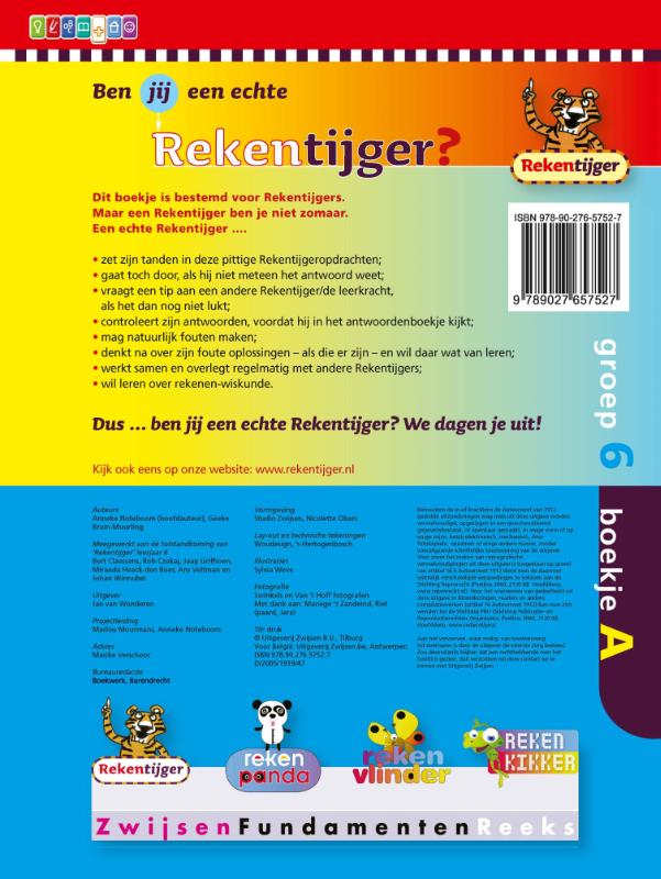 Achterkant van groep 6 boekje a