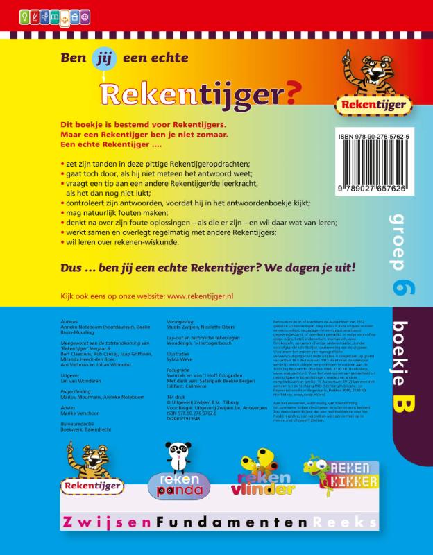 Achterkant van groep 6 boekje b