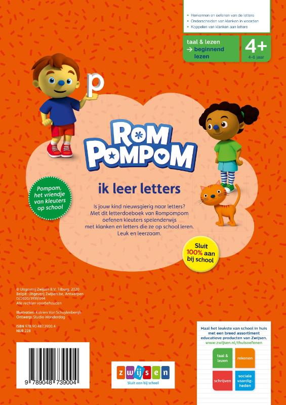 Achterkant van Rompompom ik leer letters
