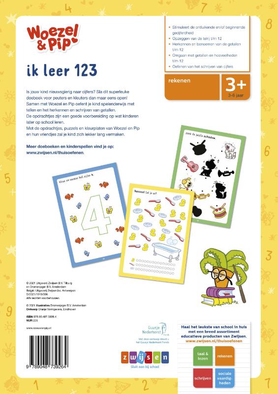 Achterkant van Woezel & Pip ik leer 123