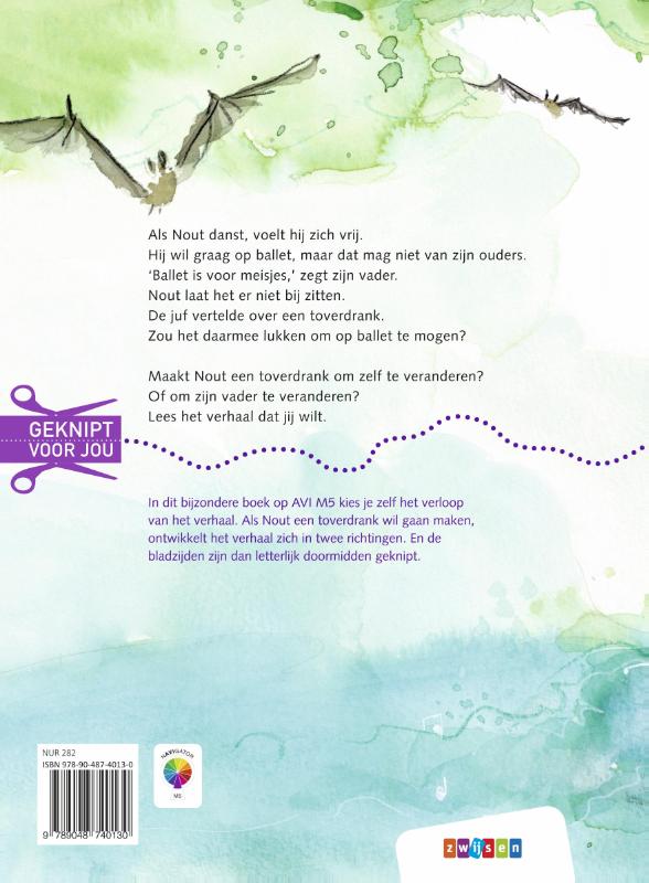 Achterkant van Voor wie is de toverdrank: voor Nout of voor zijn vader?