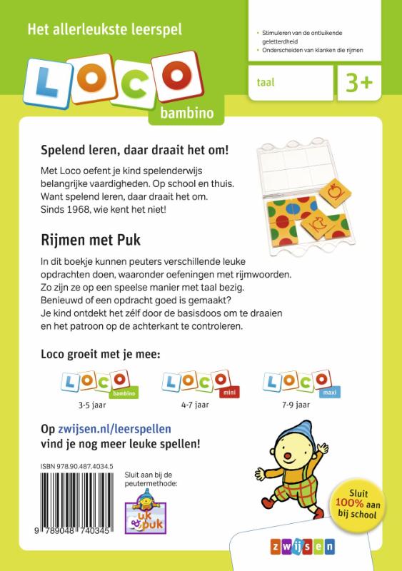 Achterkant van uk & puk ik ga rijmen