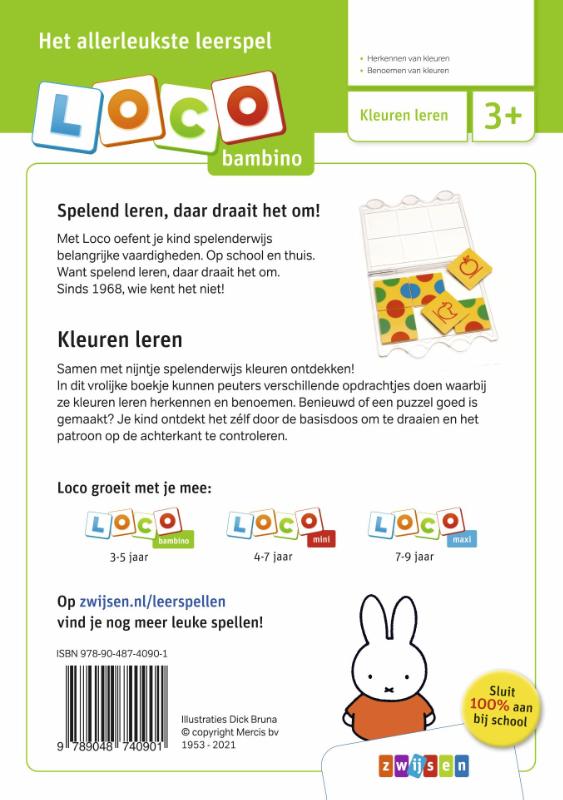 Achterkant van nijntje ik leer kleuren