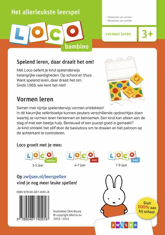 Achterkant van nijntje ik leer vormen