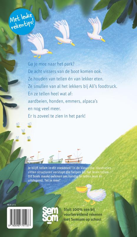 Achterkant van 8 vissers naar het park