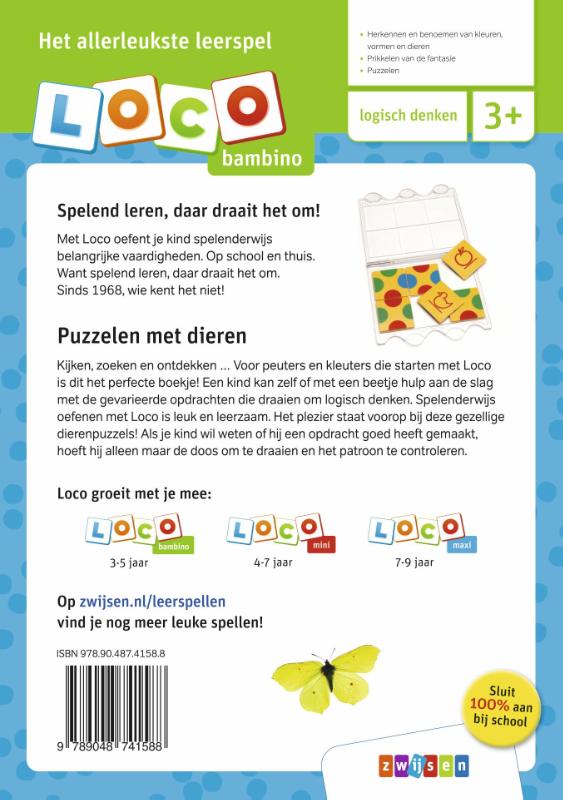 Achterkant van Loco bambino dierenpuzzels