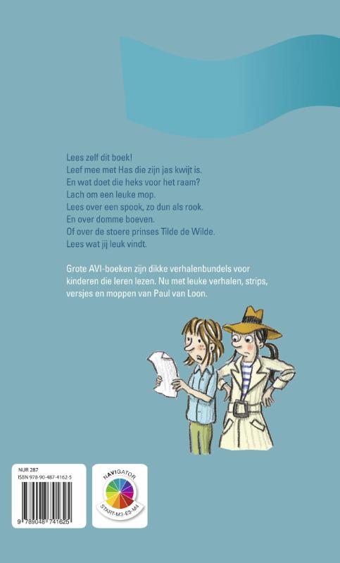 Achterkant van Het grote AVI boek van Paul van Loon