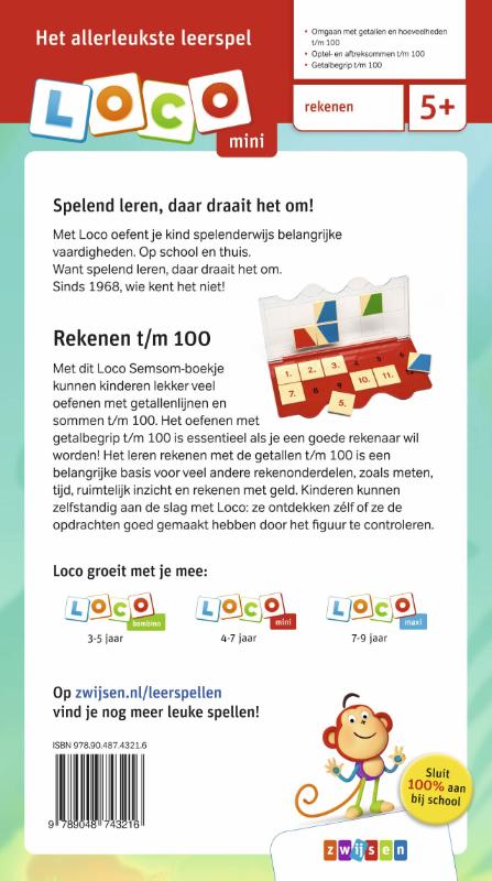 Achterkant van Semsom oefenen met getallen t/m 100