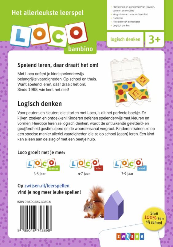 Achterkant van Loco bambino logisch denken