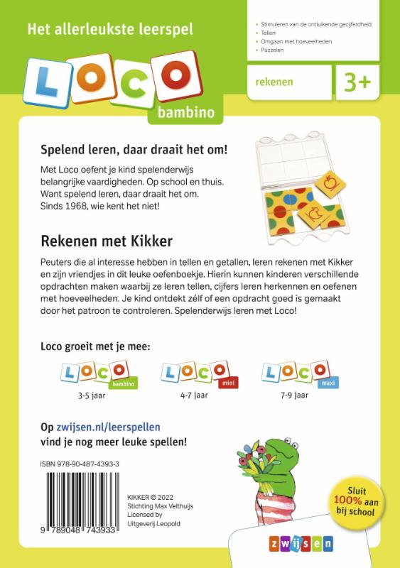Achterkant van Kikker ik leer rekenen