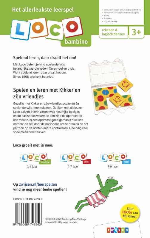 Achterkant van Loco bambino Kikker pakket spelen & leren