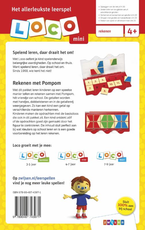Achterkant van Rompompom pakket rekenen