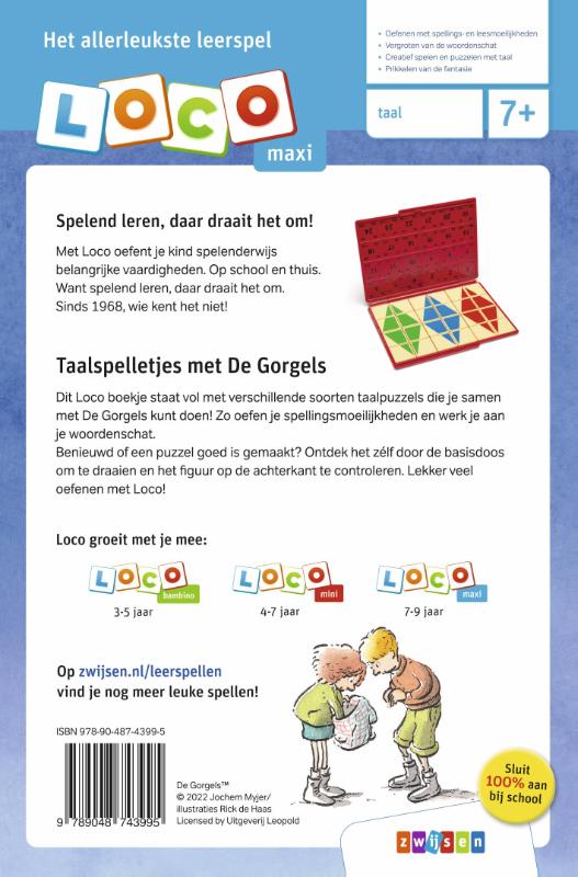 Achterkant van De Gorgels taalspelletjes