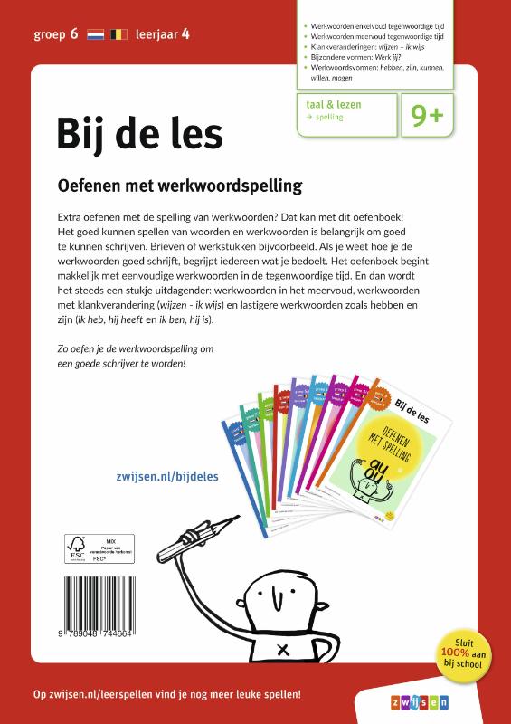 Achterkant van Oefenen met werkwoorden groep 6 - leerjaar 4