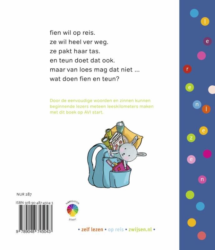 Achterkant van Fien & Teun - kom, we gaan op reis