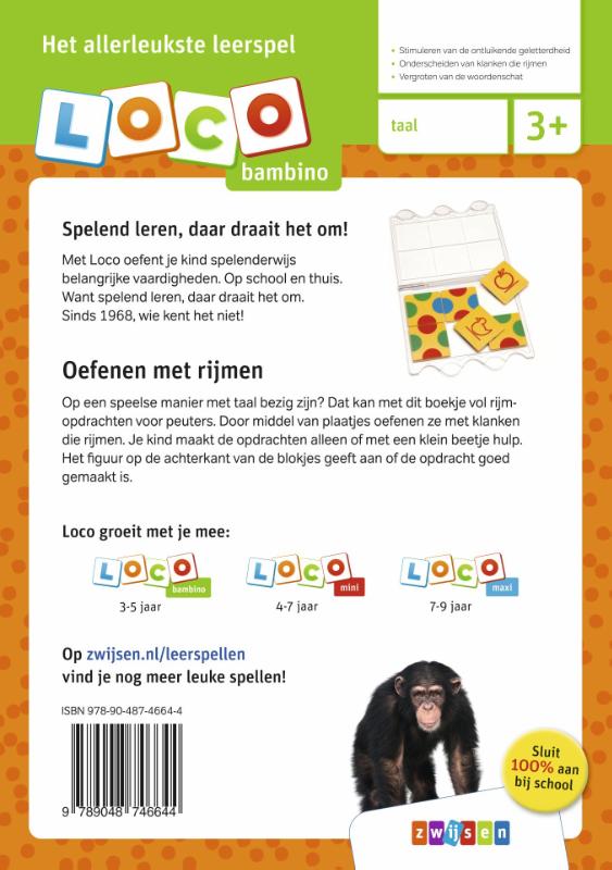 Achterkant van Bambino ik rijm