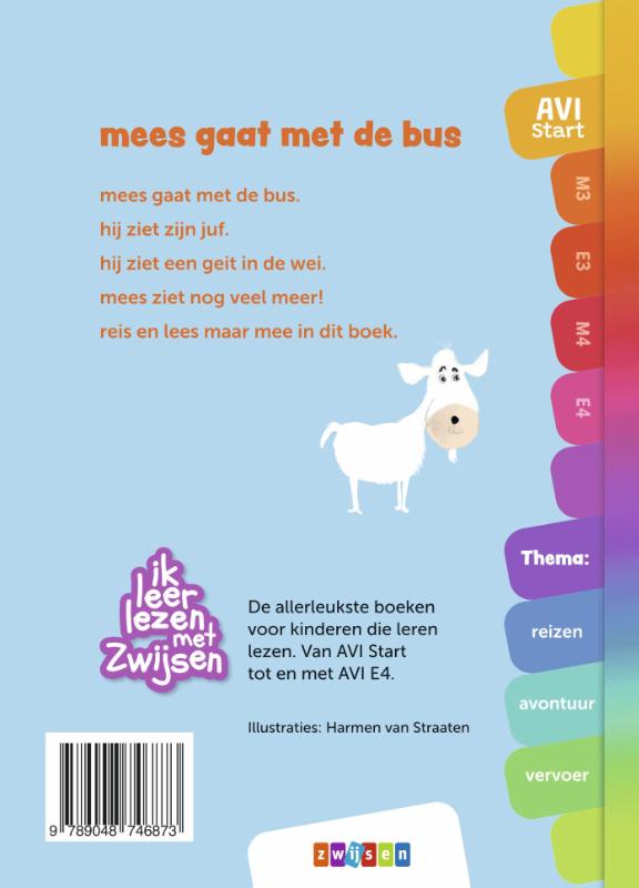Achterkant van mees gaat met de bus