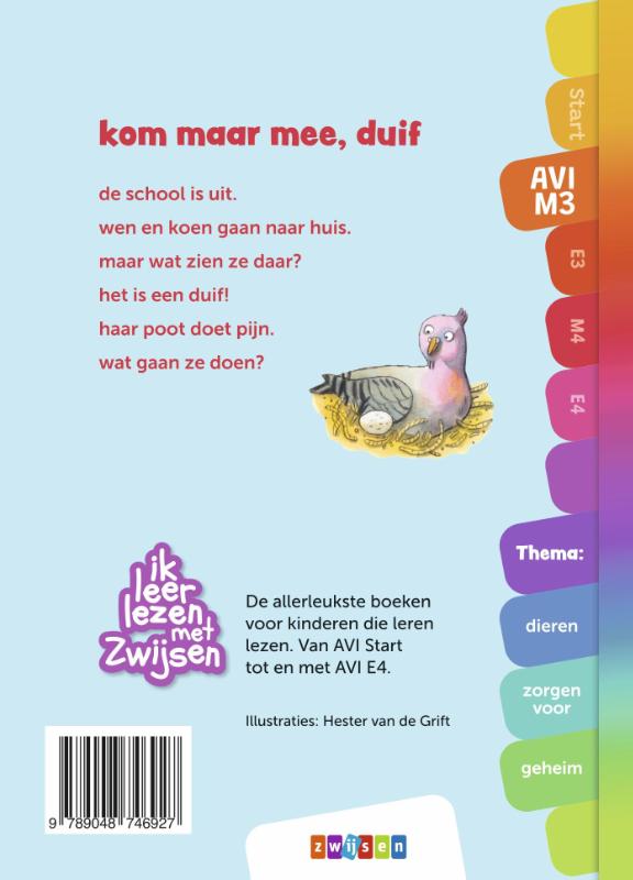 Achterkant van kom maar mee, duif