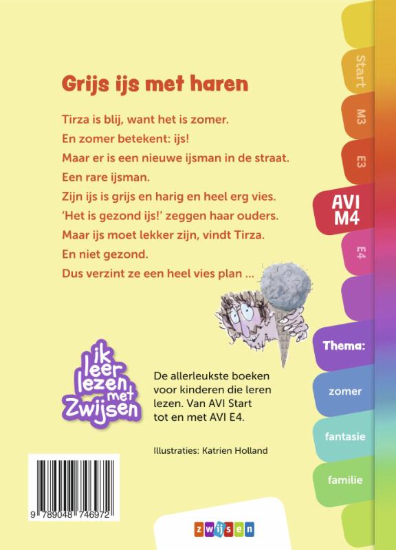 Achterkant van Grijs ijs met haren
