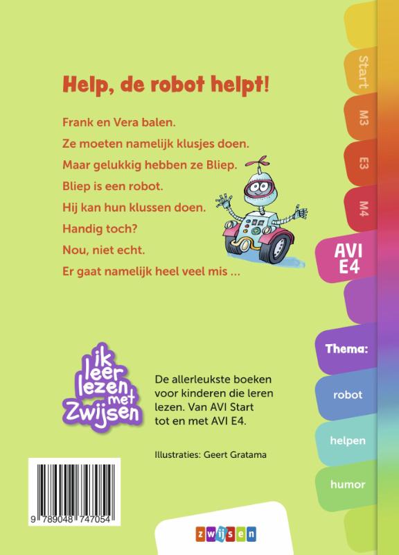 Achterkant van Help, de robot helpt!