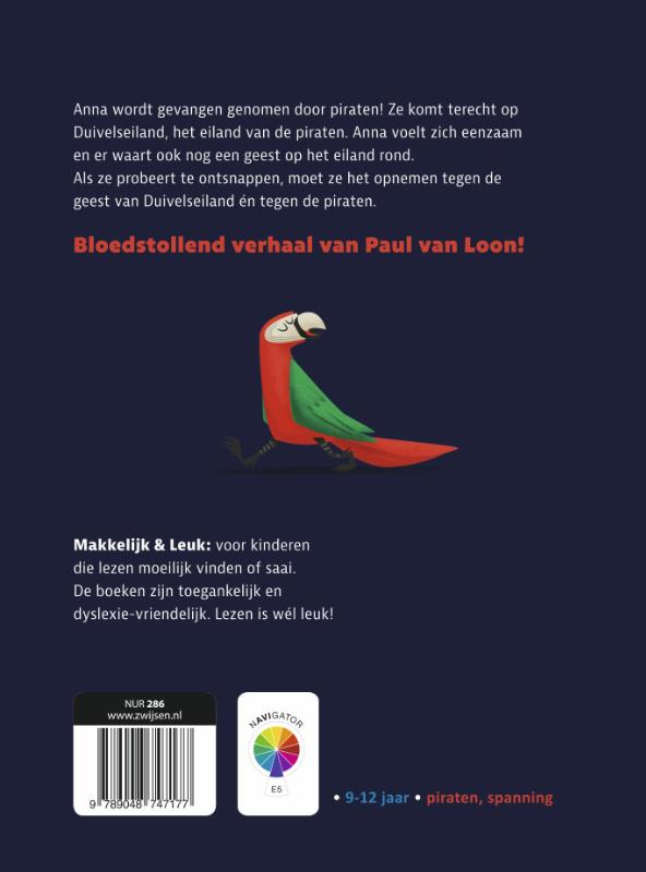 Achterkant van De piraten van Duivelseiland