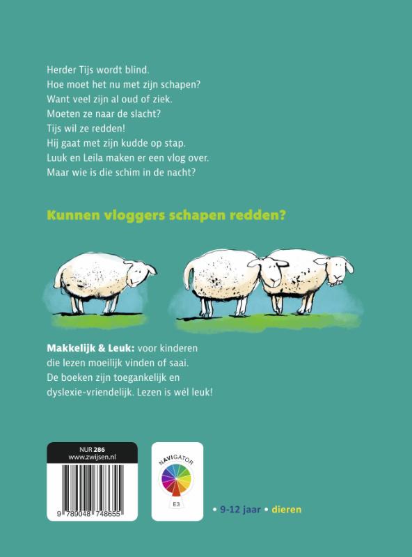 Achterkant van Red de schapen!
