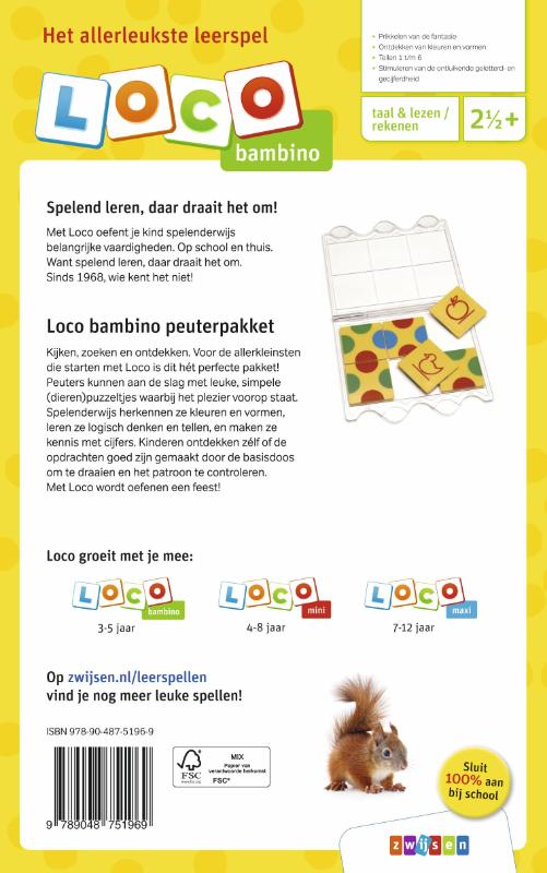 Achterkant van Loco bambino peuterpakket