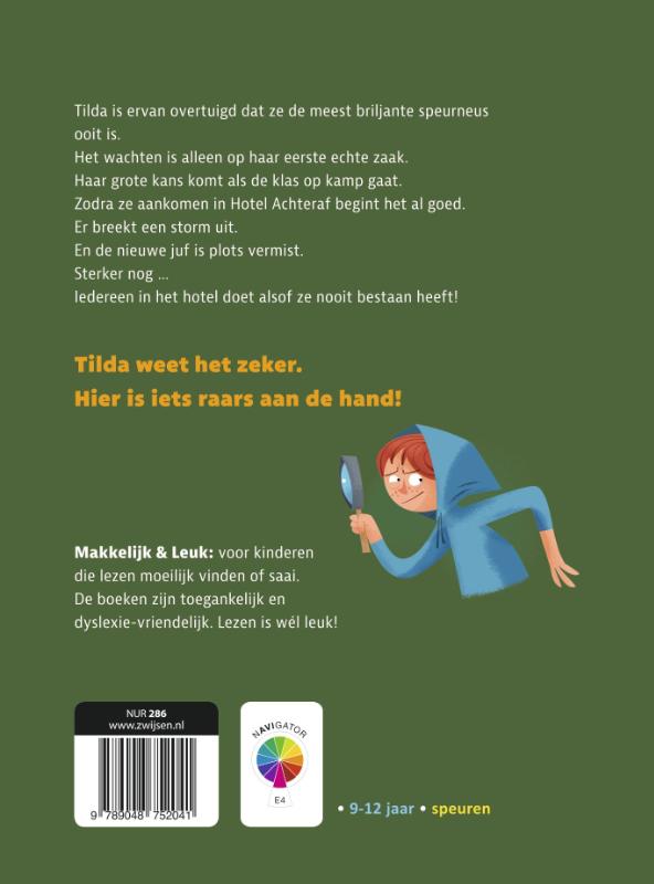 Achterkant van De zaak van de vermiste juf