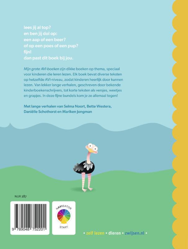 Achterkant van Mijn grote AVI start boek over dieren