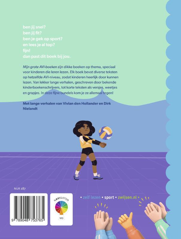 Achterkant van Mijn grote AVI M3 boek over sport