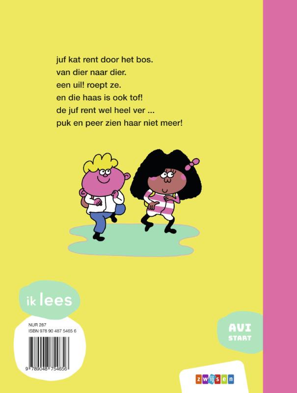 Achterkant van juf in de boom
