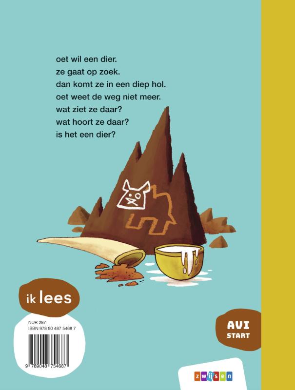 Achterkant van oet gaat op zoek