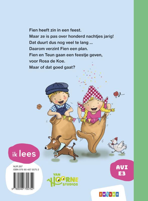 Achterkant van Een feestje voor Rosa de koe