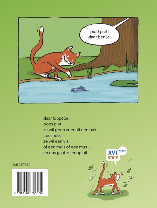 Achterkant van poes piet loopt weg