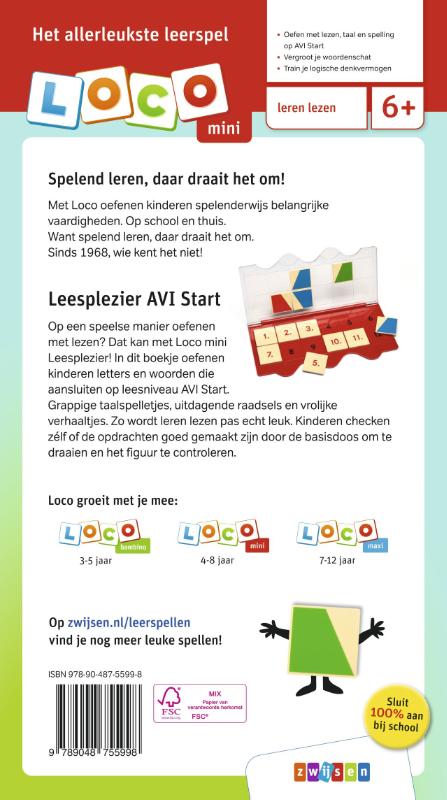 Achterkant van Loco mini Leesplezier AVI Start