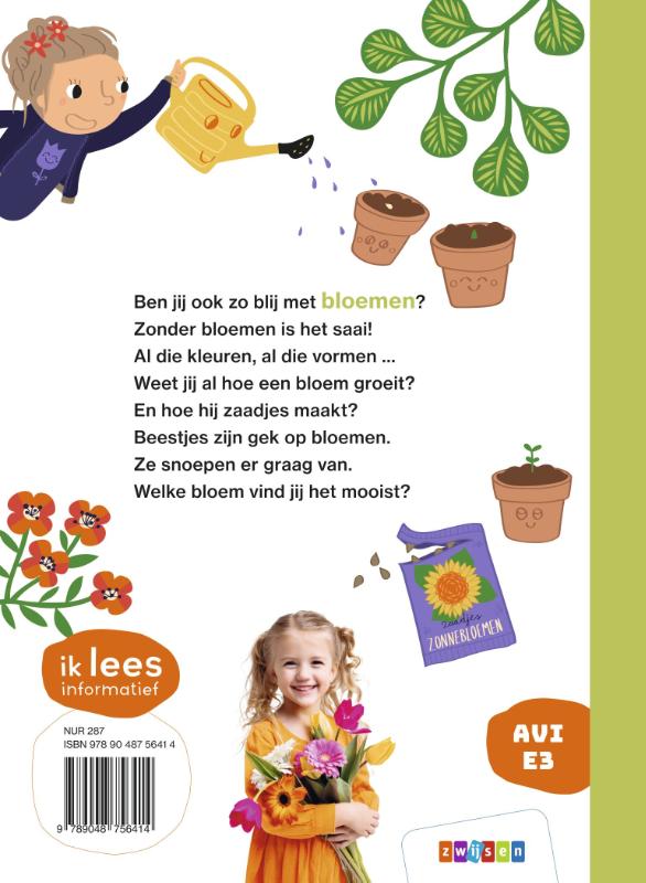 Achterkant van Blij met bloemen!
