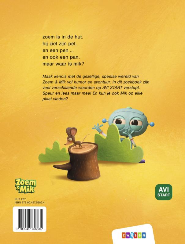 Achterkant van Zoem & Mik waar is mik?