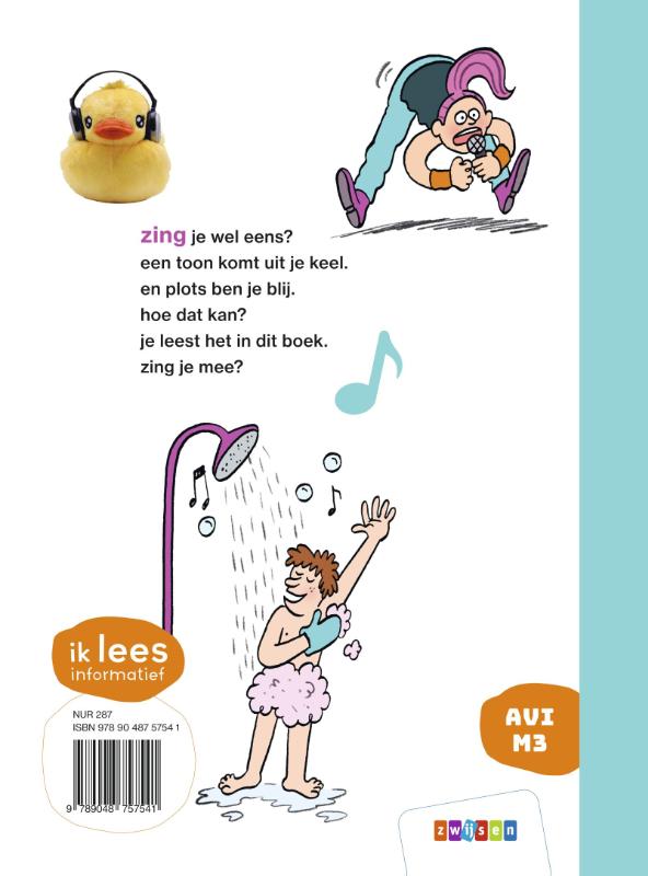 Achterkant van zing, zing, zing!