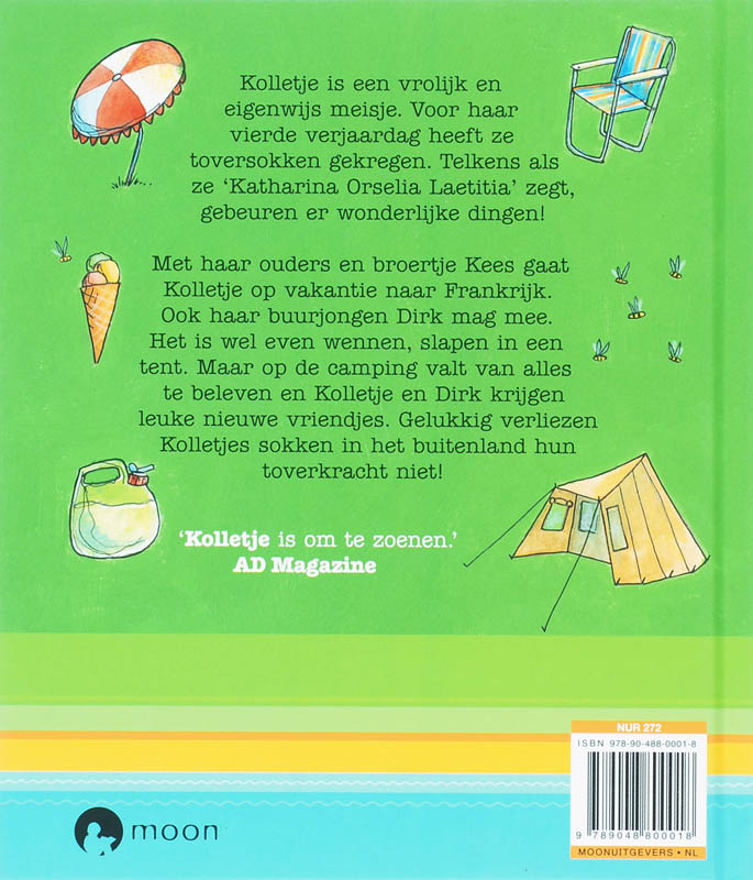Achterkant van Kolletje gaat kamperen