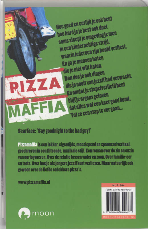 Achterkant van Pizzamaffia