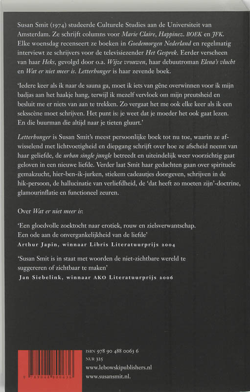 Achterkant van Letterhonger